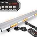 ASPL 49 inch Low Profile Rooftop Emergency Strobe Lights Bar Flashing Warning Security Traffic Advisor Hazard/Full Aluminum/Take Down & Alley Light for Trucks Tow Construction Vehicles (Amber/White)