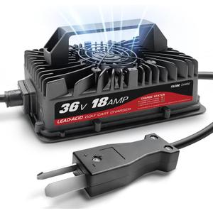 18 AMP Golf Cart Battery Charger for 36 Volt EZGO & for Yamaha - Crowfoot Plug