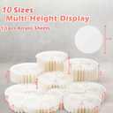 10Pcs Buffet Risers, Foldable Food Risers for Buffet Table, 12" Reusable Cardboard Display Risers Cylinder Stands with Acrylic Plates for Party, Wedding, Catering & Birthday Decor