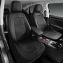 Road Comforts Car Seat Cover, Leather Car Seat Cover Full Set, Automotive Seat Covers, Airbag Compatible Universal Fit for Most Cars (Black)