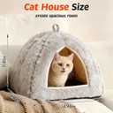 Cat Beds for Indoor Cats - 2 in 1 Cat Cave House Tent for Kittens and Small Pets with Removable Washable Cushioned Pillow, Foldable Kitten Hideaway with Non-Slip Bottom, Grey