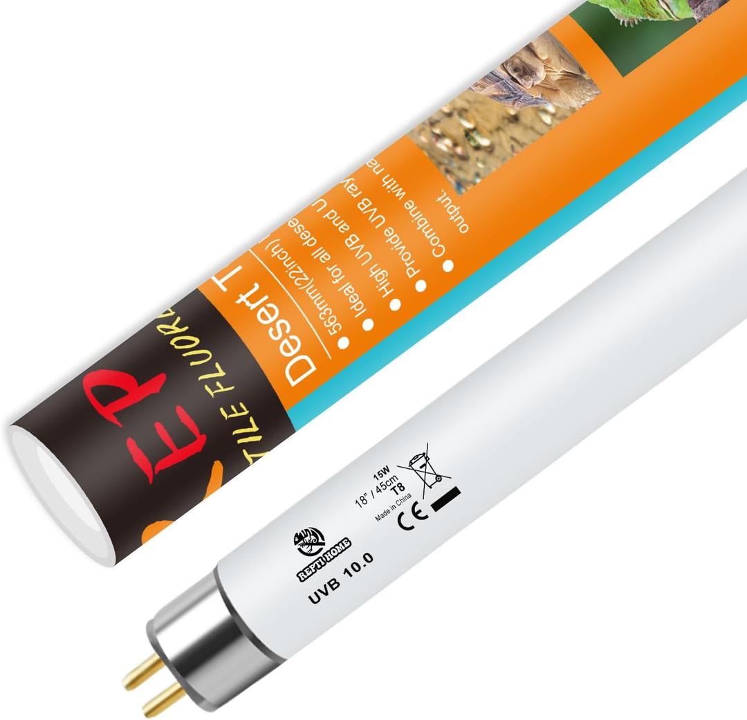 T8 UVB Reptile Light 15W 10.0,UVA UVB Light Bulb for Reptiles,Reptile UVB Lamp Tube for Bearded Dragon