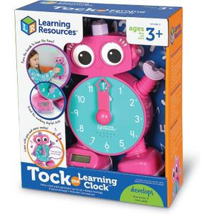 Learning Resources Tock The Learning Clock Pink, 1 Piece, Ages 3+, Educational Talking Clock