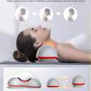 Heated Neck Stretcher with Red Light Therapy, Wireless Cervical Traction Device for TMJ Pain Relief and Shoulder Relaxer, Neck Traction Massager Pillow for Home/Office Used, Grey