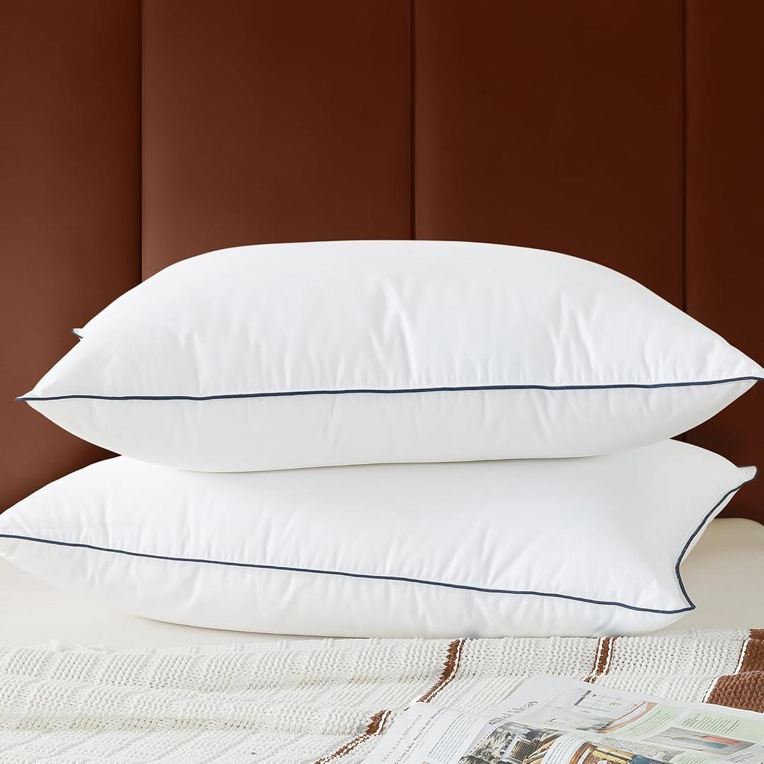 2 Pack Goose Feather Down Pillow 20’’x26’’ Ultra Comfort Sleep Pillows, Standard