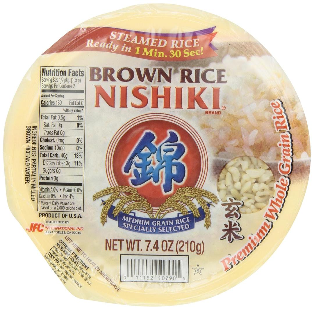 Nishiki Cooked Brown Rice, 7.4-Ounces (Pack of 6), BB: 06/27/2026