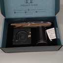 Black Roller Sharpener for Knives with Leather Strop - Knife Sharpener Kit with 15, 17, 20 & 22 Degree Angles - Roller Knife Sharpening System Stand, Holder & Eraser