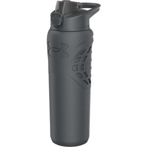 Under Armour 24Oz Stainless Steel Water Bottle, Insulated, Carabiner Easy Carry Hook, Leak Proof, Kids & Adults, All Sports, Gym (Slate Gray)