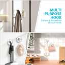 4 x 2pcs Suction Cup Hooks for Shower,Inside Shower,Wall,Bathroom,Bedroom,Kitchen,Door,Glass Window, Mirror, Tile, No Drilling Hanging for Towels,Robes,Loofah,hat,Clothing,Wreath (Chrome)