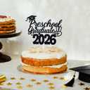 Preschool Graduate 2026 Cake Topper, Pre-K Grad Cake Decor, Kinder Graduate, Kindergarten Graduation Party Decorations, Black Glitter