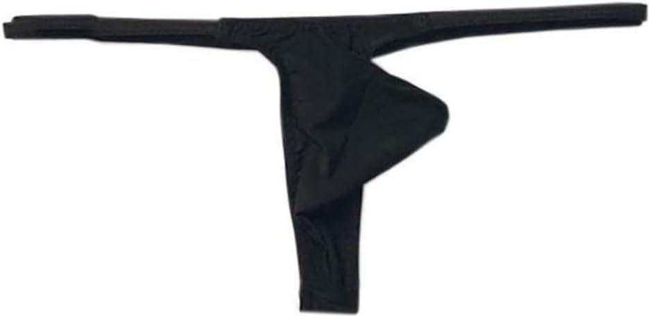 COMLIFE Mens Sexy Thong Ice Silk Underwear G-String Pouch T-Back Briefs | Suitable for Daily Inner Wear, or as Thoughtful Couple Gifts on Wedding Night, Honeymoon, Anniversary and Intimate Parties (Black, S)