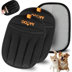 2PCS Pet Hair Removal Gloves, Large, Black
