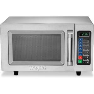 Waring Commercial WMO90 Medium Duty Microwave Oven, 0.9 Cubic Feet, 10 Programmable Memory Settings, 5 Power Levels, Stainless Steel Construction, 120V, 1000W, 5-15 Phase Plug