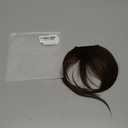 French Bangs Hair Clip on, Medium Brown Long Wispy Bangs with Temples Natural Fringe Neat Bangs Hair Clip-in Hair Piece Long Bangs Clip in Hair Extensions for Women(#2/30)