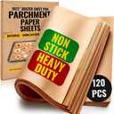 Quarter Sheet Pans 8x12 Inch Pack of 120 Parchment Paper Baking Sheets by Bakers Signature | Precut Silicone Coated & Unbleached  Will Not Curl or Burn  Non-Toxic & Comes in Convenient Packaging