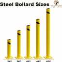 Crowd Control Warehouse Trafford 42-Inch Steel Bollard, Yellow