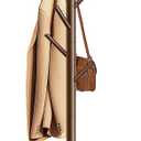 Wooden Coat Rack, Free Standing Coat Rack with 8 Hooks 3 Adjustable Heights for Clothes, Hats, Handbags, Coat Tree Easy Assembly for Entryway, Bedroom, Hallway, Office (New Brown) (1PC)