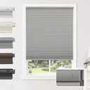 Joydeco No Tools No Drill Window Blinds for Indoor Windows, Blackout Shades Cellular Shades Cordless, No Drill Blinds for Windows, Window Shades for Home, Bedrooms, Doors (Grey, 35" W x 64" H)