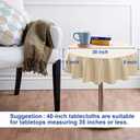 Hiasan Round Tablecloth 40 Inch - Waterproof Stain Resistant Spillproof Polyester Fabric Table Cloth for Dining Room Kitchen Party, Beige