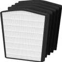 True HEPA Filter Replacement LP-HF550 Filter, Compatible with LivePure Bali Series LP550TH, LP560 Multi-Room Whole House Air Cleaner Purifier, Part Number LP550THP, 1 xHEPA Filter, 4 xCarbon Filte r