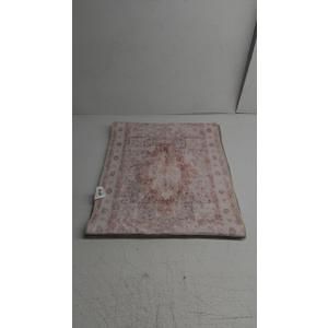 BESTSWEETIE 2x3 Area Rugs Machine Washable No Pile Non Slip Vintage Rugs for Living Room&Bedroom&Dinning Room Bohemian Distressed Carpet Indoor, Pink 13 x 116 In