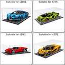 Choowin Acrylic Display Case for Lego Car Display for Lego Porsche 911 McLaren P1 Ferrari SP3 Display Thickened Clear Acrylic Display Cases for Collectibles Assemble Dustproof Display Box(Black Base)