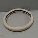 Suede Steering Wheel Cover for Tesla Model 3/Y, Anti Heat, Breathable, Anti-Slip,Leather Steering Wheel Cover 14-14 1/4 in (35.5-36 cm) (White)