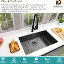 30 Inch Black Undermount Kitchen Sink - Delironexu Single Bowl Kitchen sinks, 16 Gauge Stainless Steel kitchen Sink Black with 4 Accessories, 30"x18"x9", Modern Design