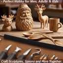 Wood Carving Kit Whittling Kit: Deluxe Wood Carving Tools Knife Set with Leather Case - Woodworking Hobby Kit for Beginners Adults Kids - DIY Art Craft Gift for Men Teens