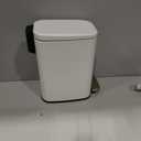 KSSKSS Small Bathroom Trash Can with Lid Soft Close, Step Pedal, 6L / 1.6 Gal Stainless Steel Garbage Bin with Removable Inner Bucket, Slim Wastebasket for Narrow Spaces (White)