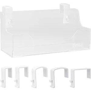 Bedside Caddy Hanging Storage Basket Little Size Plastic Beside Shelf Hangon Storage Organizer for Collage Dorm Bunk Bed,Changing Table  Bedroom Essentials for Phone,Mini Speaker,Tissues (White)