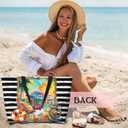 Large Waterproof Sandproof Beach Tote Bag for Women with Zipper & 7 Pockets, Lightweight Foldable Pool Swim Bag