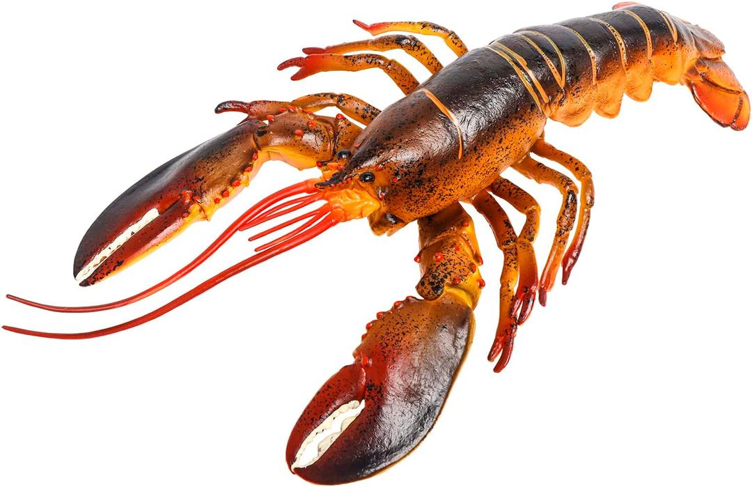 Hiawbon 13 Inch Realistic Lobster Figure - Plastic Lobster Figurine for Home Desktop Decoration