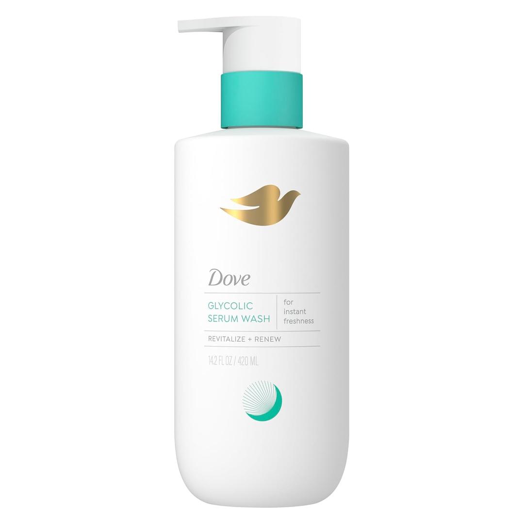 Dove Glycolic Serum Body Wash for Women - For Skin Renewal, Hydration & Odor Control,Fresh Water Lilly Scent 14.2 oz
