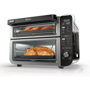 Ninja DCT451 12-in-1 Smart Double Oven with FlexDoor, Thermometer, FlavorSeal, Smart Finish, Rapid Top Convection and Air Fry Bottom , Stainless Steel