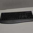 Wireless Keyboard, 2.4G Full-Sized Ergonomic Wireless Computer Keyboard with Wrist Rest for Windows, Mac OS Laptop/PC/Desktop/Notebook(Black)