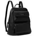 Calvin Klein Women's Enya Casual Backpack, Black/Silver, Large