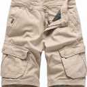 Basoteeuo Mens Cargo Shorts Casual Lightweight with Multi Pockets Summer Outdoor Work CargoShorts (34 Regular, Khaki)