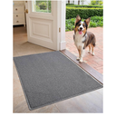 Color&Geometry Large Double Door Mat, 20×36 Front Door Rug Indoor Entrance Non Slip, Dirt Trapper Absorbent Entry Doormat Washable 2x4, Grey (Rolled-up NO Creases)