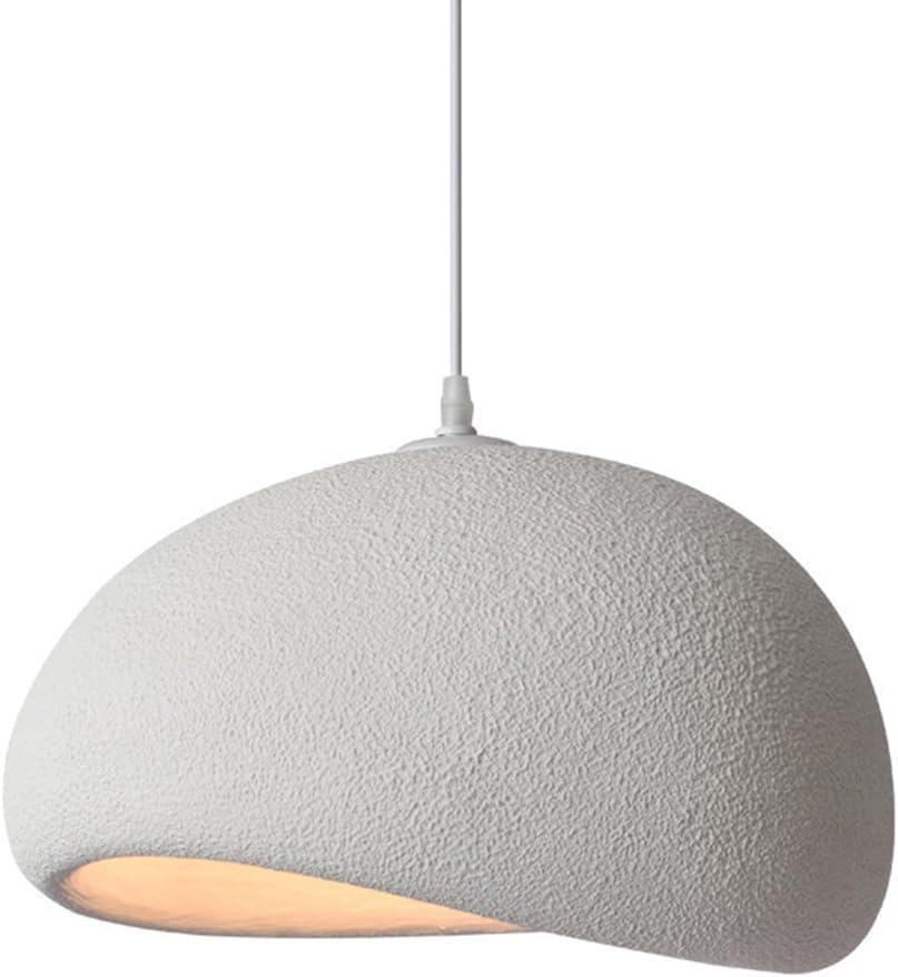 JAYMP 30cm Mini Size Wabi Sabi Pendant Light for Dining Room Kitchen Island Hallway Modern Hanging Lamp E26 Base Japanese Style Bird Nest Shape Lighting Fixture (Matte White,B Shape, 11.8 Small Size)