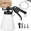 GOOACC Vacuum Brake Bleeder Kit 1L Pneumatic Brake Fluid Bleeder Bottle Fluid Extractor Pump with 4 Adapters Hanging Hook for One Person Brake System Bleeding Tools Brake Pressure Fluid Flush Kit