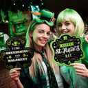 Jetec 2 Pieces St. Patrick's Day Door Sign Shamrock Wooden Sign for Patrick's Day Decor 12 x 12 Inch Farmhouse Shamrock Hanging Decoration for Front Door and Wall