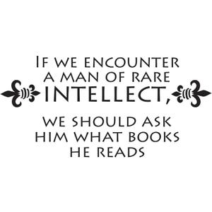 Family Encounter a Man of Rare Intellect Adventurous Quote Wall Decal Decoration Books Quote Book Lovers Bookish Quotes Readers Lasts Years and Easily Removable - Size: 40 in(W) x 20 in(H)