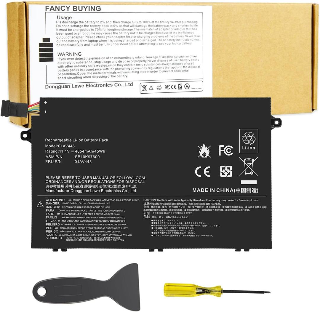 Fancy Buying 01AV445 01AV448 L17L3P51 Battery for Lenovo ThinkPad E480 E490 E485 E495 E580 E585 E590 E595 E14 E15 Series SB10K97606 SB10K97608 01AV447 L17C3P51 L17M3P52 L17M3P51 SB10K97609