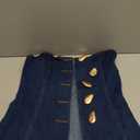 Milumia Women's Metal Button Front Denim Tube Top Elegant Sleeveless Bandeau Tops (Large)