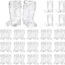 Cowboy Boot Shot Glasses,36 Pcs 1 Oz Mini Plastic Boot Shot Glass, Reusable Plastic Boot Cups for Cowboy Cowgirl Western Theme Party Supplies Bachelorette Birthday Party Favors(Clear)