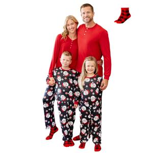 PATPAT Family Christmas Pajamas Matching Sets Holiday Christmas Pjs for Womens Kids Sleepwear including Socks (XXL)