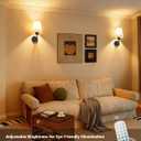 SMARYONG Battery Operated Wall Sconces Set of Two, Rechargeable Wall Sconce with 5200mAh Dimmable Bulbs and Remote, Battery Powered Wireless Wall Lamp for Bedroom Living Room Bathroom Home Decor