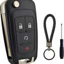 Key Fob Cover Case Replacement Fits for GMC Chevrolet Chevy Equinox Sonic Trax Terrain Keyless Entry Remote Control Car Key Fob Shell