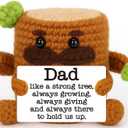 Dad Fathers Day Gift from Daughter Son, Cute Fathers Day Birthday Thank You Gifts for Father Daddy Stepdad from Wife Kids, Handmade Crochet Tree